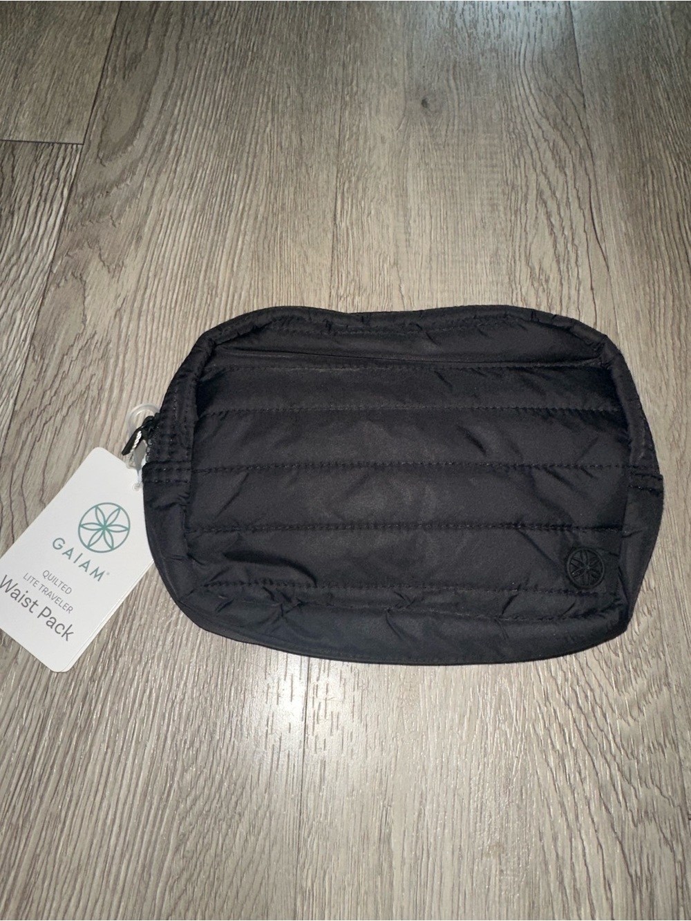 NWT Gaiam Black Puffer Nylon Travel Everywhere Belt Bag Purse